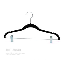 Velvet Pants Hanger, Cheap Flocked Bottom Hanger, Hot Sale Plastic Hanger